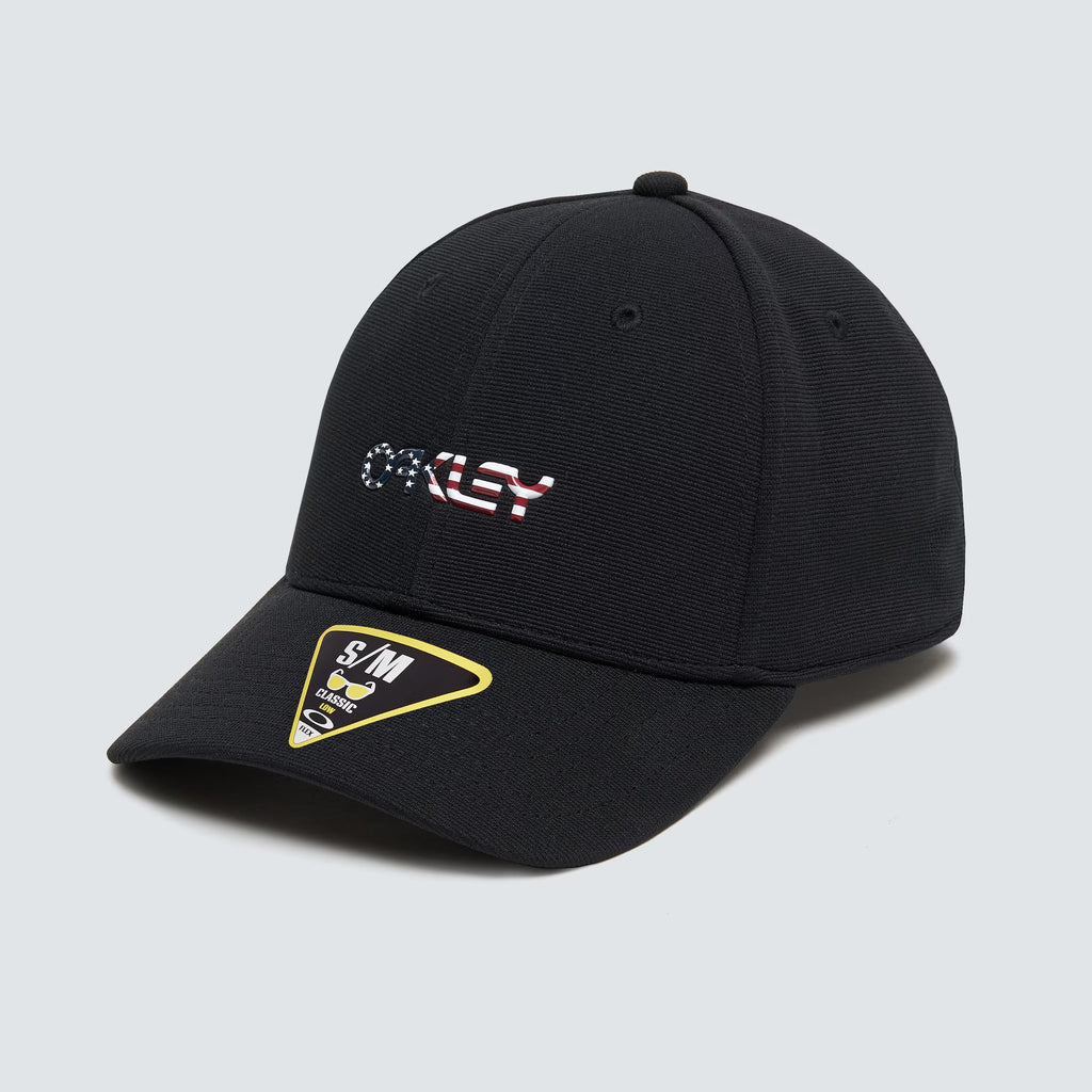 Oakley Men's 6 Panel Stretch Metallic Hat - Black