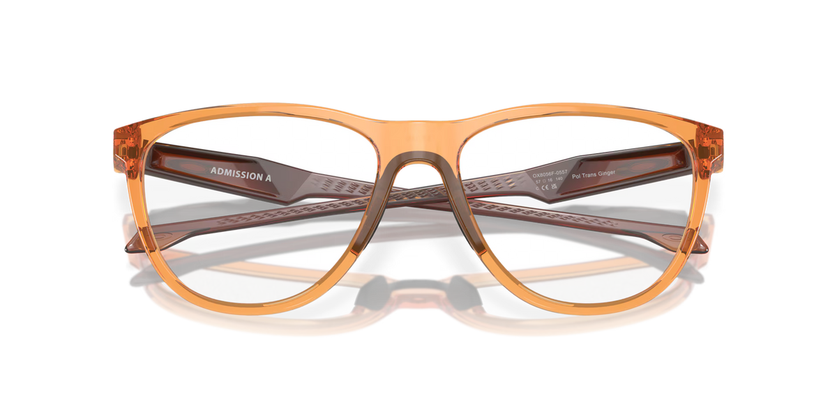 Oakley Men's Admission (low Bridge Fit) Eyeglasses - Polished Transparent Ginger