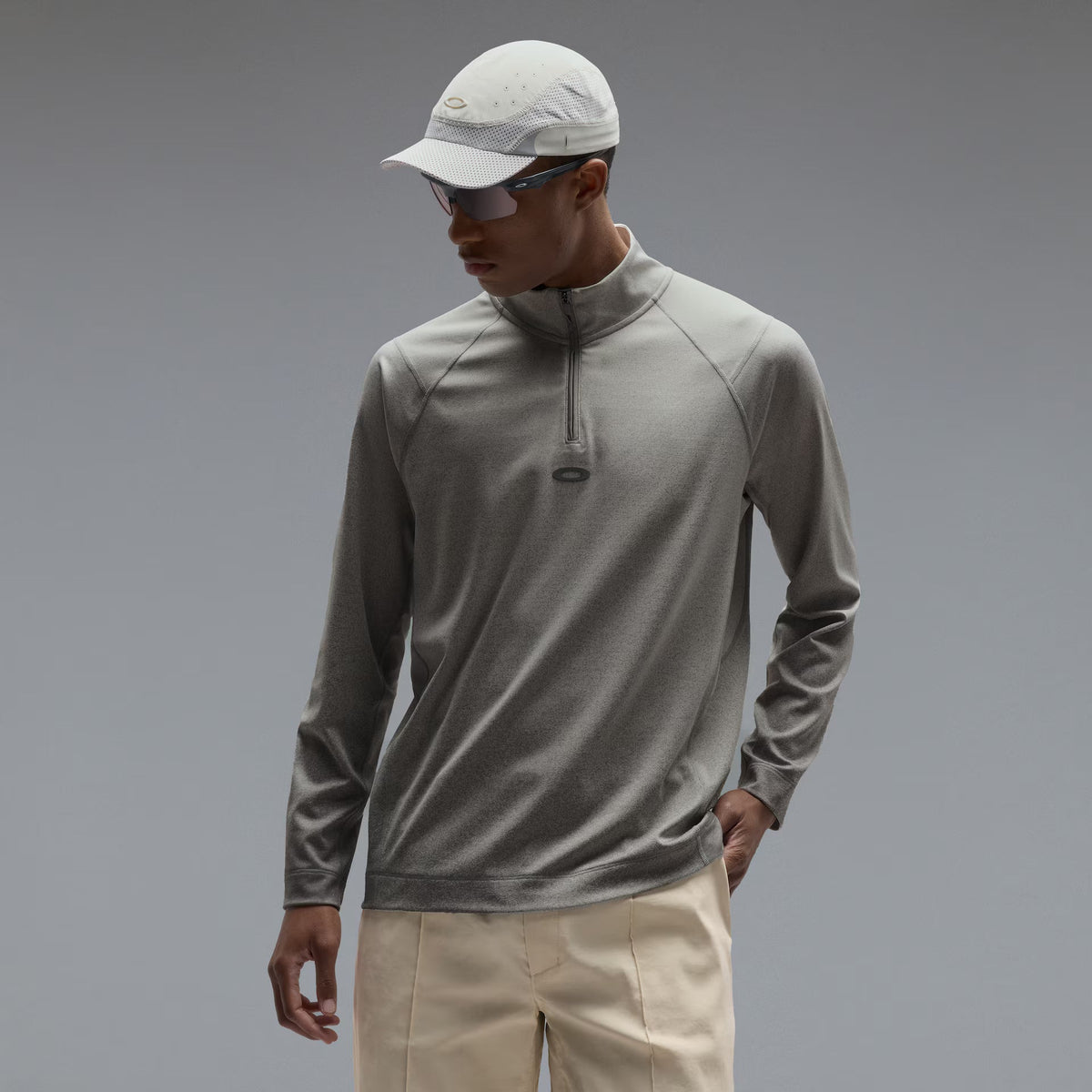 Oakley Men's C1 Jacquard Qtr Zip - Gradient Mist/Cement