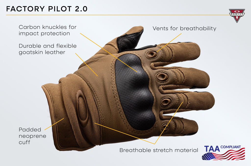 Oakley Men's Factory Pilot 2.0 Glove Taa Compliant - Coyote