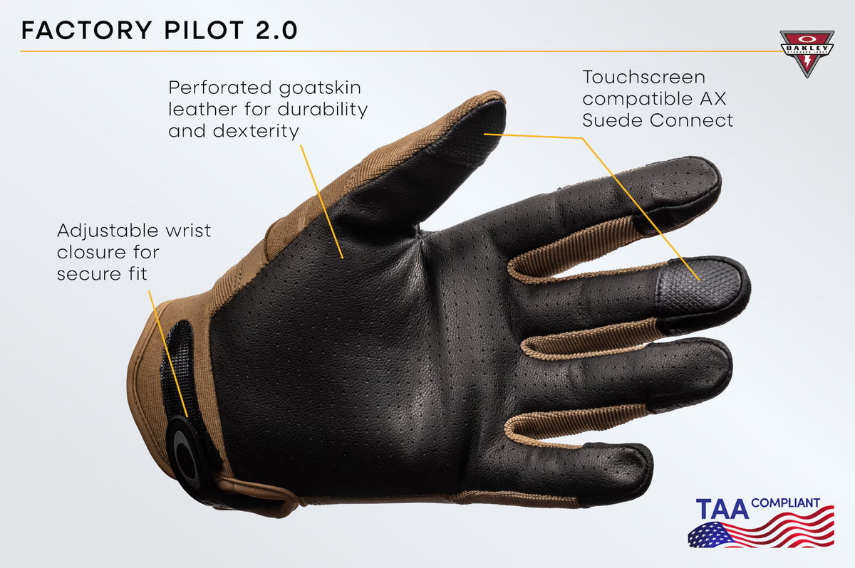 Oakley Men's Factory Pilot 2.0 Glove Taa Compliant - Coyote