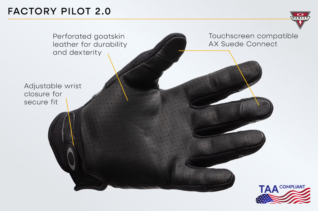 Oakley Men's Factory Pilot 2.0 Glove Taa Compliant - Black
