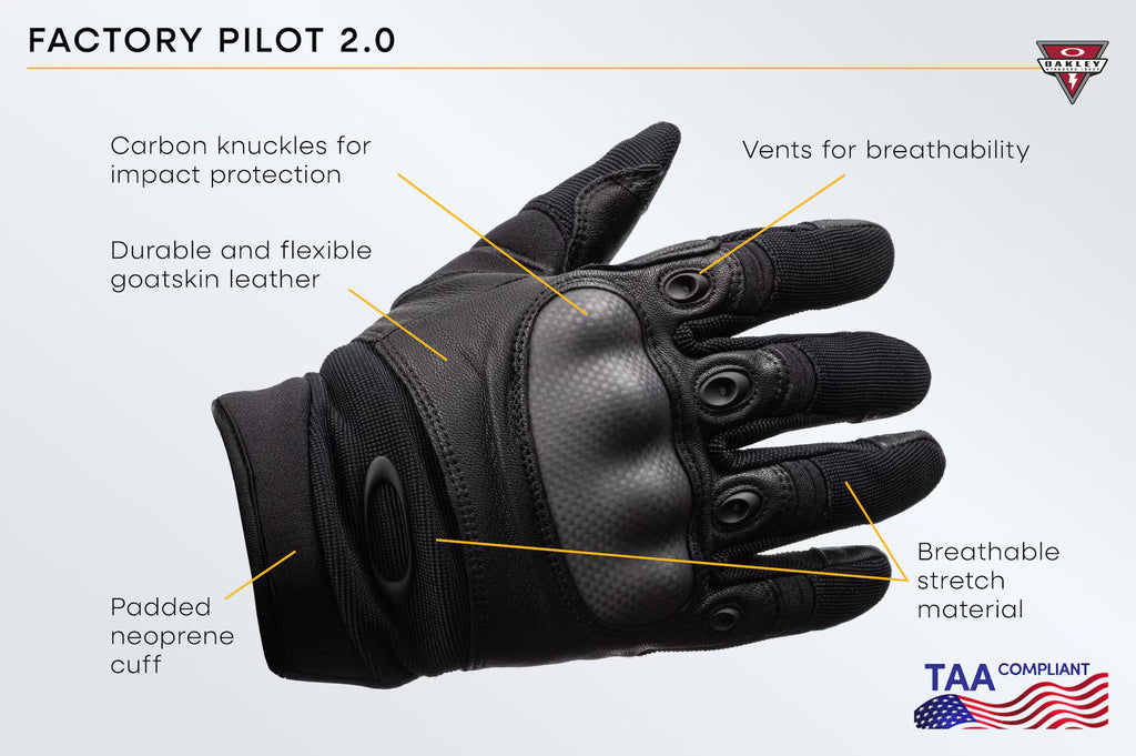 Oakley Men's Factory Pilot 2.0 Glove Taa Compliant - Black