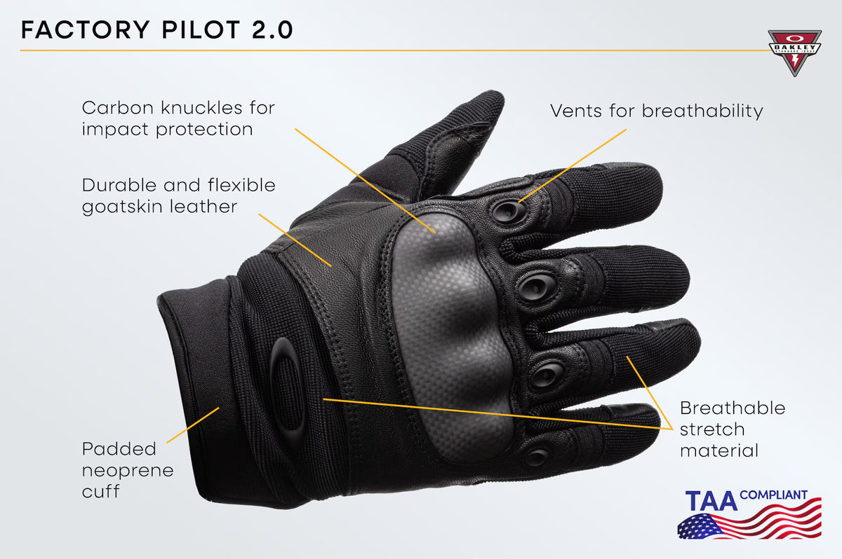 Oakley Men's Factory Pilot 2.0 Glove Taa Compliant - Black