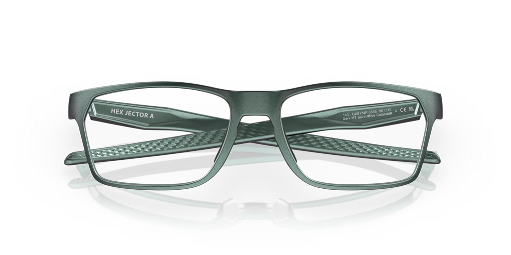 Oakley Men's Hex Jector (low Bridge Fit) Eyeglasses - Blue/Silver