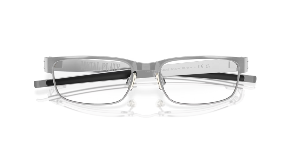 Oakley Men's Metal Plate Eyeglasses - Brushed Chrome