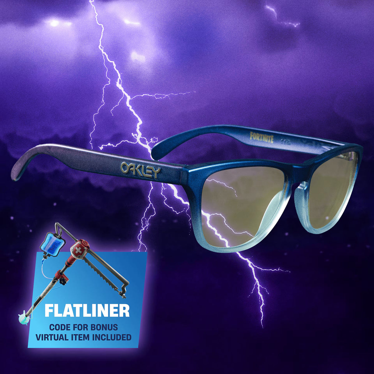 Oakley Men's Oakley X Fortnite Frogskins S Sunglasses - Blue/Cyan