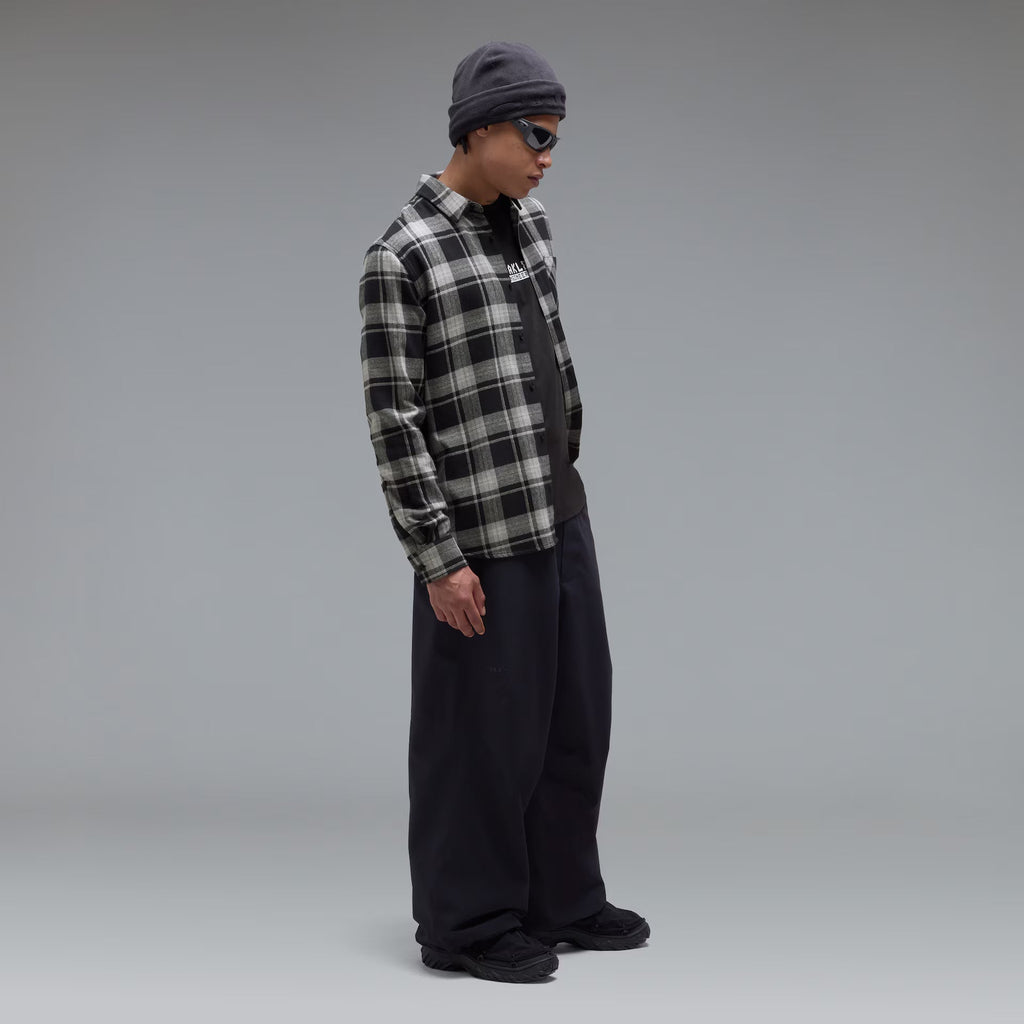 Oakley Men's Podium Plaid Ls Flannel - Pitch Bla/Cem/Mist Check