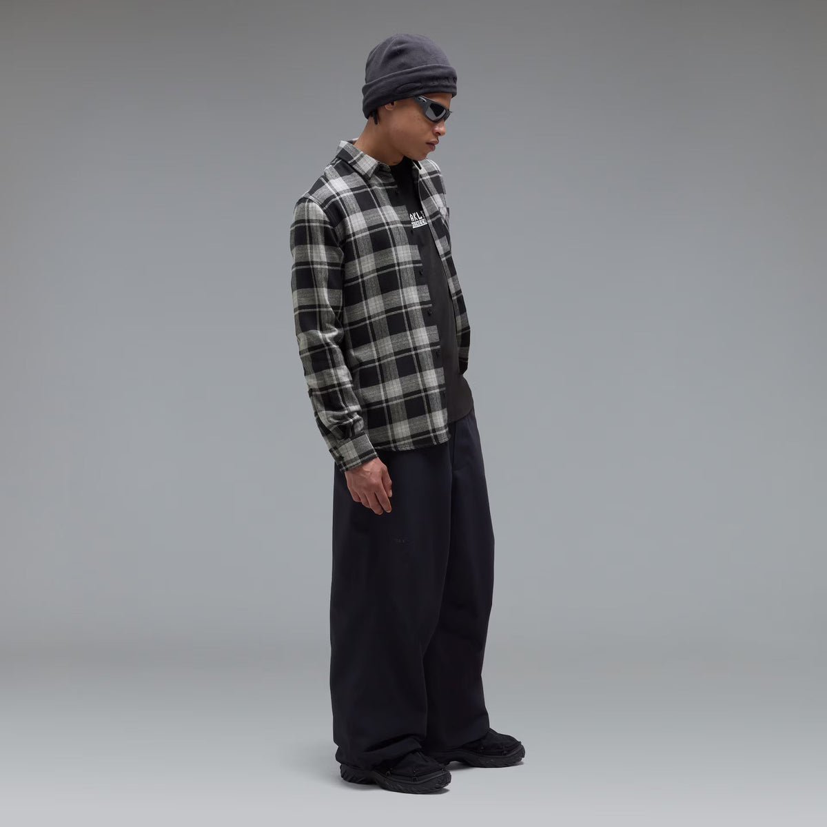 Oakley Men's Podium Plaid Ls Flannel - Pitch Bla/Cem/Mist Check