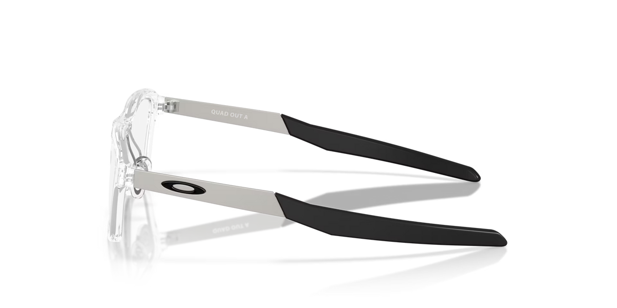 Oakley Men's Quad Out (youth - Low Bridge Fit) Eyeglasses - Polished Clear