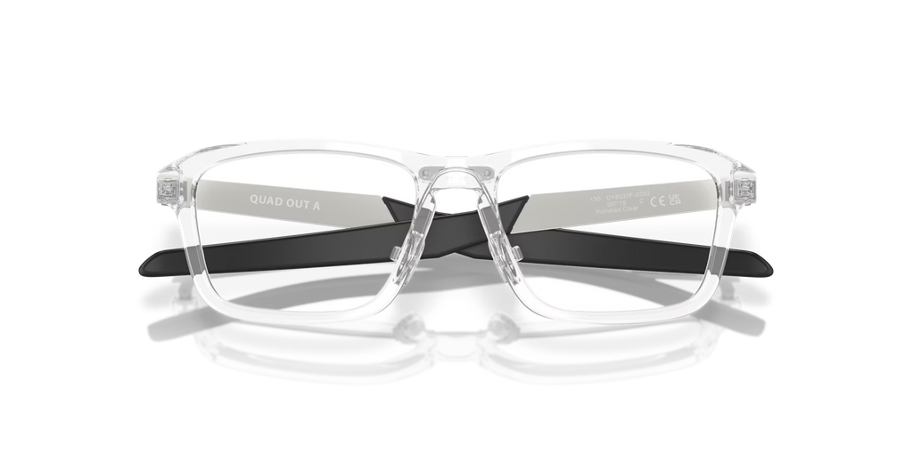 Oakley Men's Quad Out (youth - Low Bridge Fit) Eyeglasses - Polished Clear