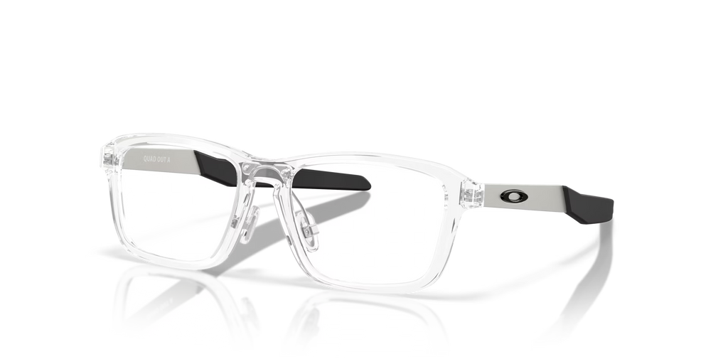 Oakley Men's Quad Out (youth - Low Bridge Fit) Eyeglasses - Polished Clear