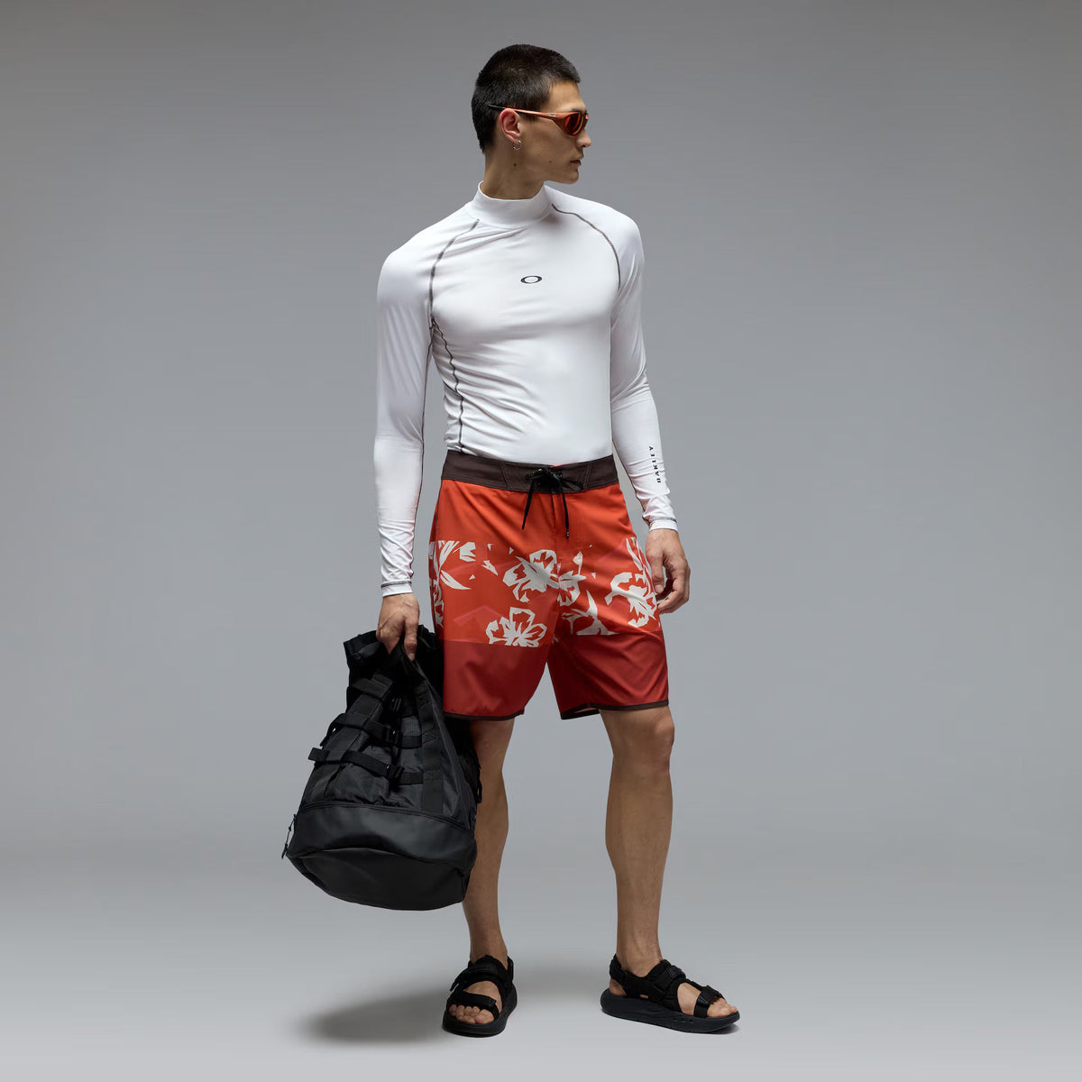 Oakley Men's Rainbow Ls Rashguard - Black/White