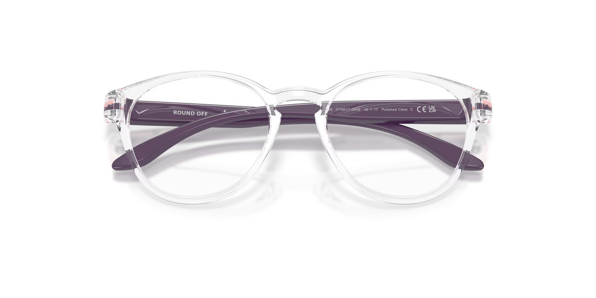 Oakley Men's Round Off (youth Fit) Eyeglasses - Polished Clear