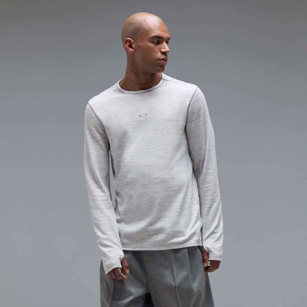 Oakley Men's Spruce Wool Ls Base Layer - Cement Melange