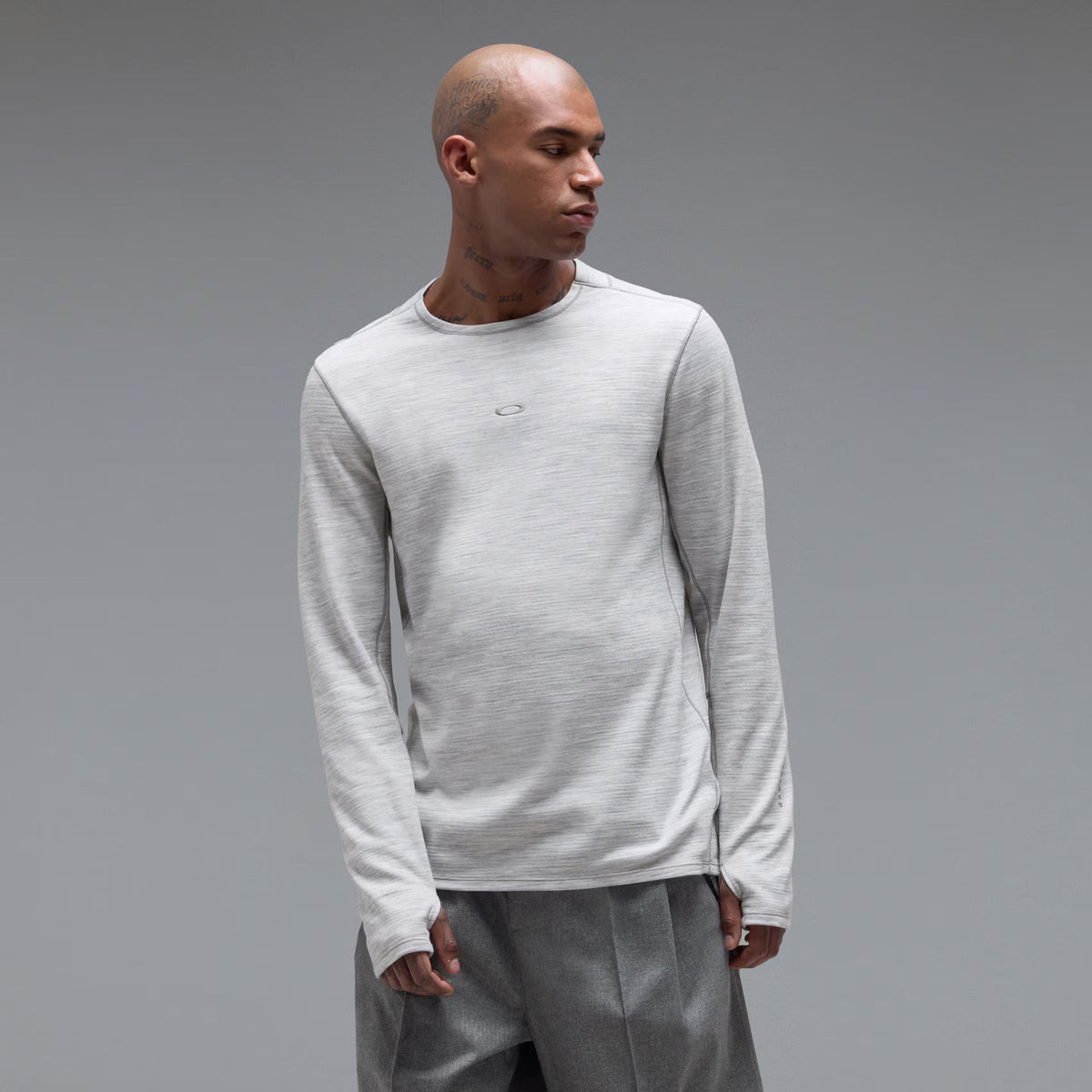 Oakley Men's Spruce Wool Ls Base Layer - Cement Melange